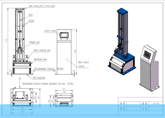 Máy kiểm tra tác động dọc 20 lần / phút Thiết bị kiểm tra cáp quang